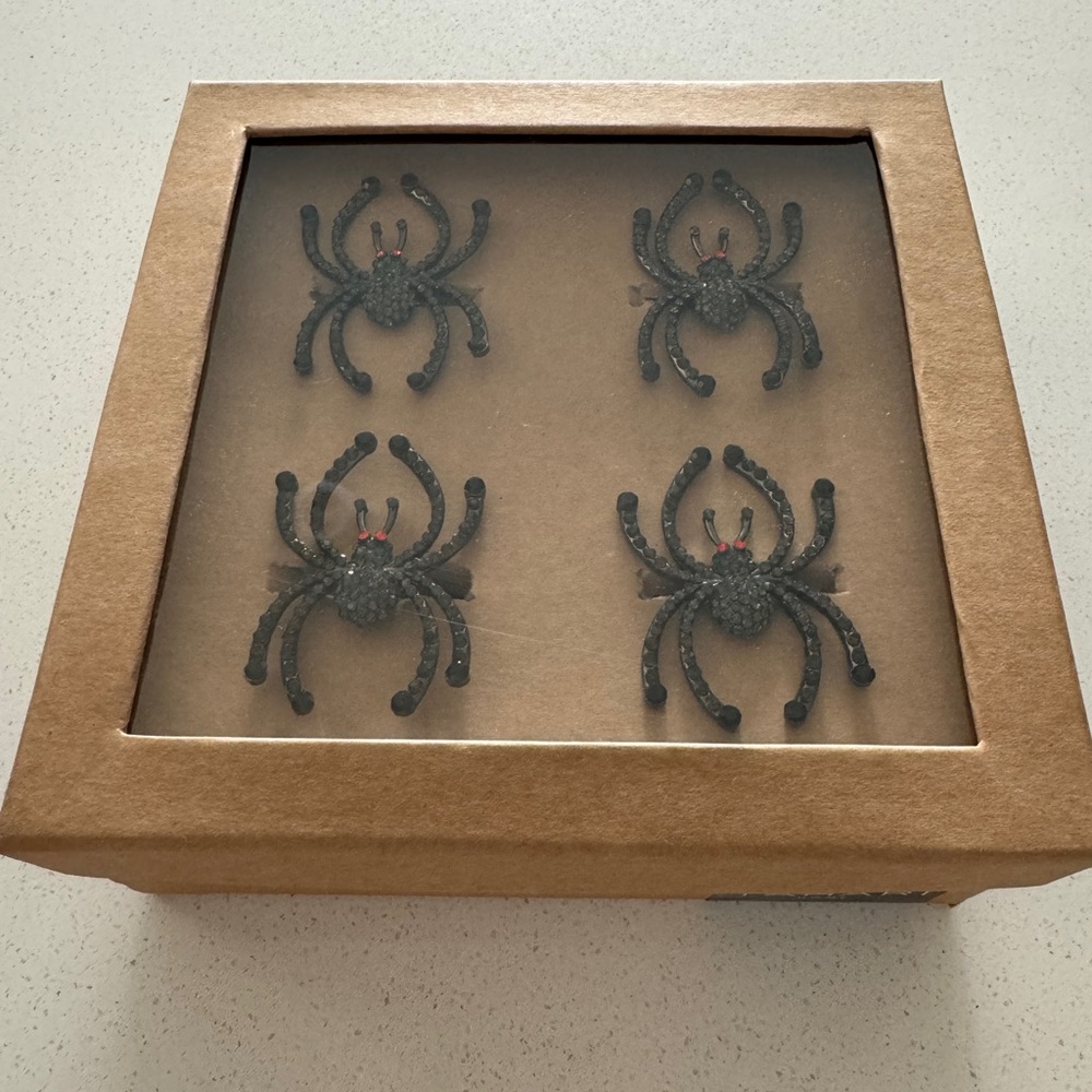Rhinestone Spider Napkin rings